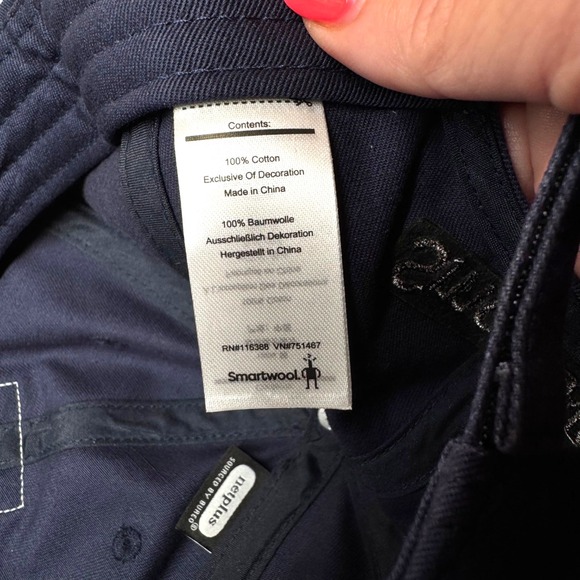 Smartwool NWT Deep Navy Logo 100% Cotton Ball Cap Hat - Picture 4 of 9